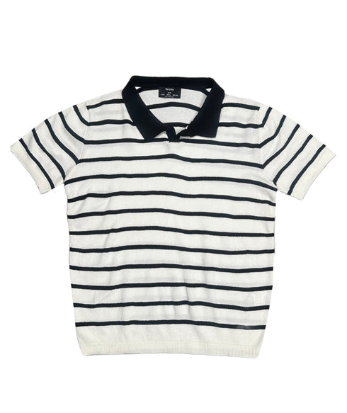 Textured short sleeve polo shirt